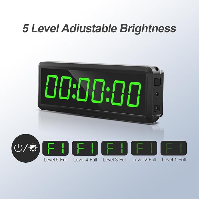 Gym Interval Timer, 12" Digital Wall Alarm Clock Timer for Interval Workout with Countdown/Up Stopwatch, Tabata EMOM Remote Control for Home Gym Boxing MMA Fitness