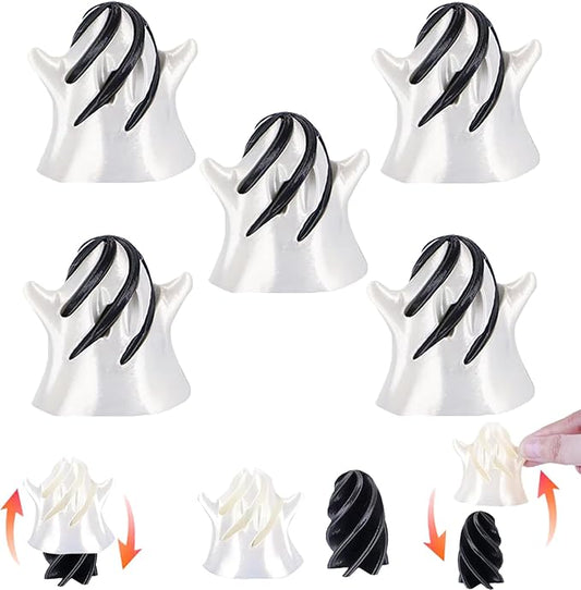 5Packs Impossible Cone, Spiral Cone Fidget Toy 3D Printed Spiral Cone Toy, Pyramid Passthrough Sculpture, Mini Cones Pass Through Pyramid Fidget Toy for Stress and Anxiety Relaxing(Clown)