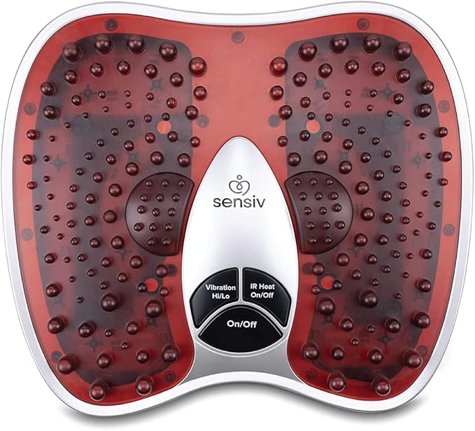 Acupressure Foot Massager for Blood Circulation and Pain Relief for Foot Pain and Plantar Fasciitis Relief Infrared Heat with Adjustable Vibration