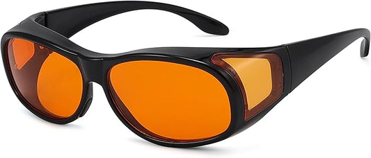 Eyekepper 100% Blue Light Reduction,Fitover Anti-Blue Blocking Computer Glasses with Extra Amber Lens