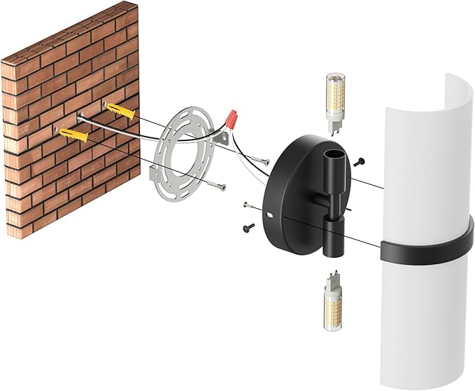 Black LED Wall Sconce Set of 2 Indoor Hardwired Up and Down Wall Lights for Living Room Bedroom Hallway Corridor Warm White 3000K (Without G9 Bulbs)