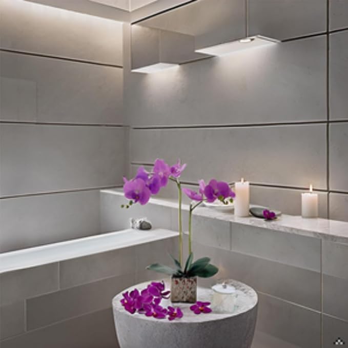 LISU Artificial Orchids, Silver Vases, Home Decoration Flower Arrangements,Purple Orchids Fake Flowers in Vases.