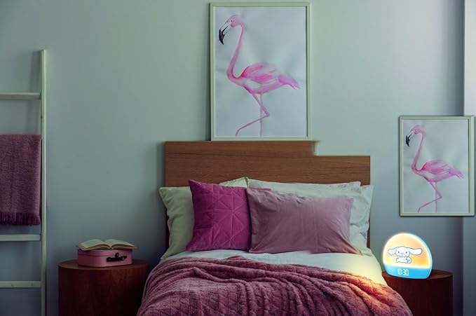 Hello Kitty Sunrise Alarm Clock - Multicolor Lights, USB Charging, LED Display, and Snooze Function