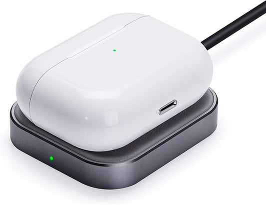 for Airpod Charger, Designed Wireless Charger for Airpods 4(ANC)/3rd/2nd Gen, for New AirPod Pro 3 (2025)/ 2nd Gen, Wireless Earbuds, Slim & Compact for Travel Home Office, (Grey)