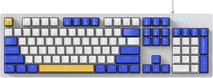 Thunderobot K104 Wired Mechanical Keyboard, Full-Size 104-Key Layout, Perfect for Work and Gaming Hot-Swappable Sockets, Customizable RGB Backlighting, PBT Keycaps, Blue Whimsy