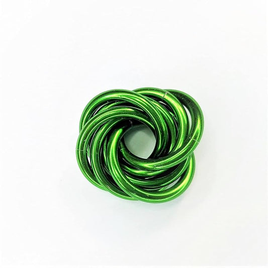 Möbii Fidget Ball (Solid Color): Quiet Mobius ADHD Anxiety Stim Stress Relief Toy Tool for Home Travel Office or Desk (Small, Half, Emerald)