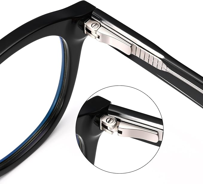 Dollger Blue Light Blocking Glasses For Woman Men Thick Frame Round Non-Prescription, pertain Computer Gaming，TV，Work