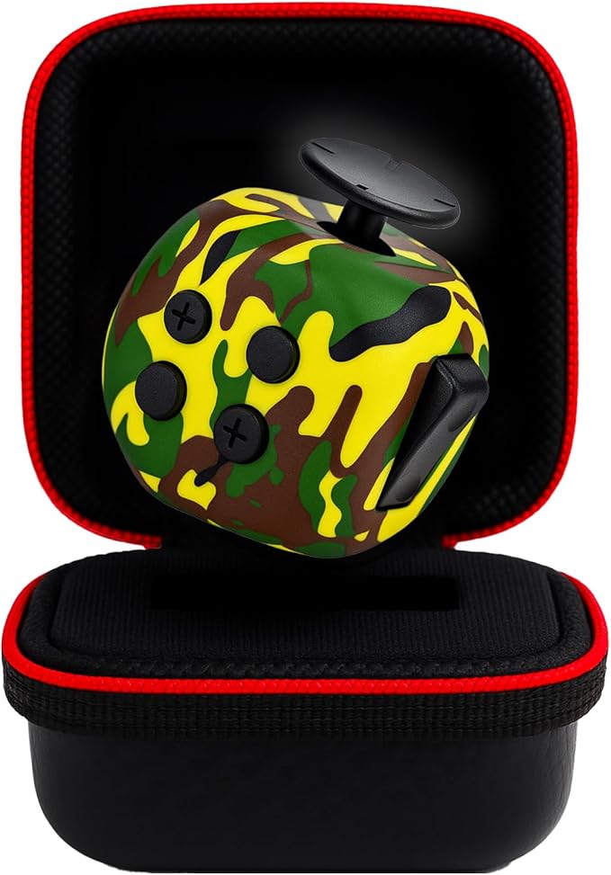 PILPOC theFube Fidget Cube, 6-Sided Stress Relief Infinity Cube for Adults & Kids, Boosts Concentration, Mindfulness Aid, Silent & Audible Modes, Includes Carry Case for Portability (Forest Shadow)
