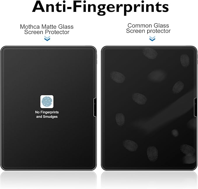 Mothca 2 Pack Matte Glass Screen Protector for iPad Pro 13-inch M4 2024 (7th Gen) + 2 Pack Camera Lens Protector with Installation Frame, Anti-Glare & Anti-Fingerprint Tempered Glass, Smooth as Silk