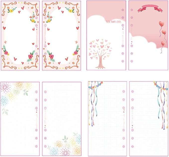 TopHomer 101 Sheets A7 Lined Refill Paper Wide Ruled Paper, 6 Hole Punch, Loose Leaf Notebook Paper for 6 Ring Binders Planner Inserts Notebook Journal