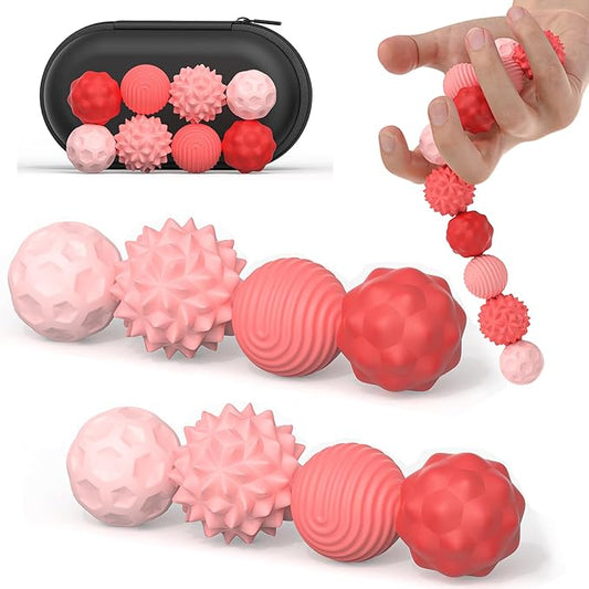 Silicone Magnetic Fidget Balls Toys, 8Pcs Attraction Textures Sensory Fidget Ball Toy with Silicone Shell for for Adults,Silent Desk Magnetic Stress Balls Fidget Toys, Stocking Stuffers for Teen Gifts
