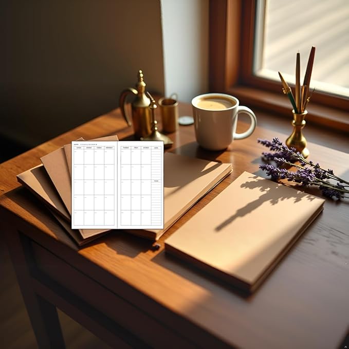 Nokingo 3-Pack Travelers Notebook Calendar, Travelers Notebook Inserts, Undated Traveler Notebooks Monthly, 4.25"x8.25" Traveler Calendar Insert