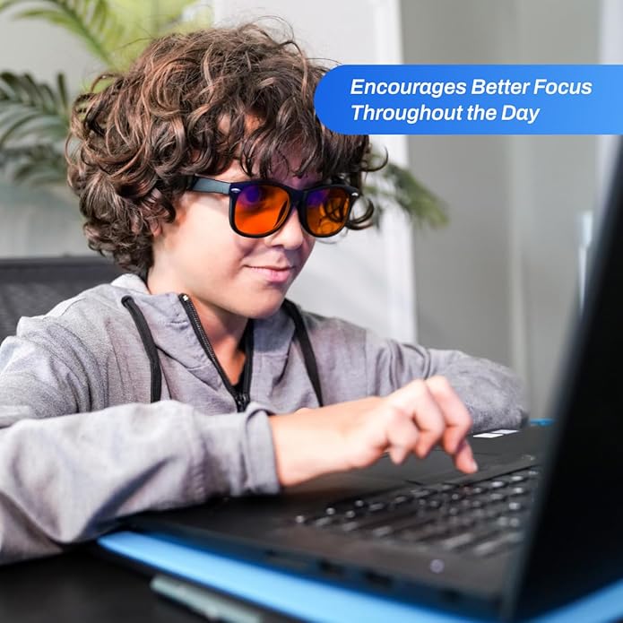 DefenderShield Kids Blue Light Blocking Glasses for Computer, Mobile, Video Games, Gaming