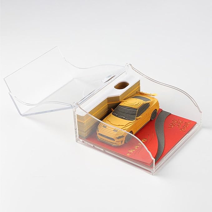 3D Timepiece Calendar 2026 Paper Art Memo Pad with LED Light – Tear-Away Desk Calendar for Record, Planner & Habit Tracker, Bookmark, Gift & Decorative Office Decor