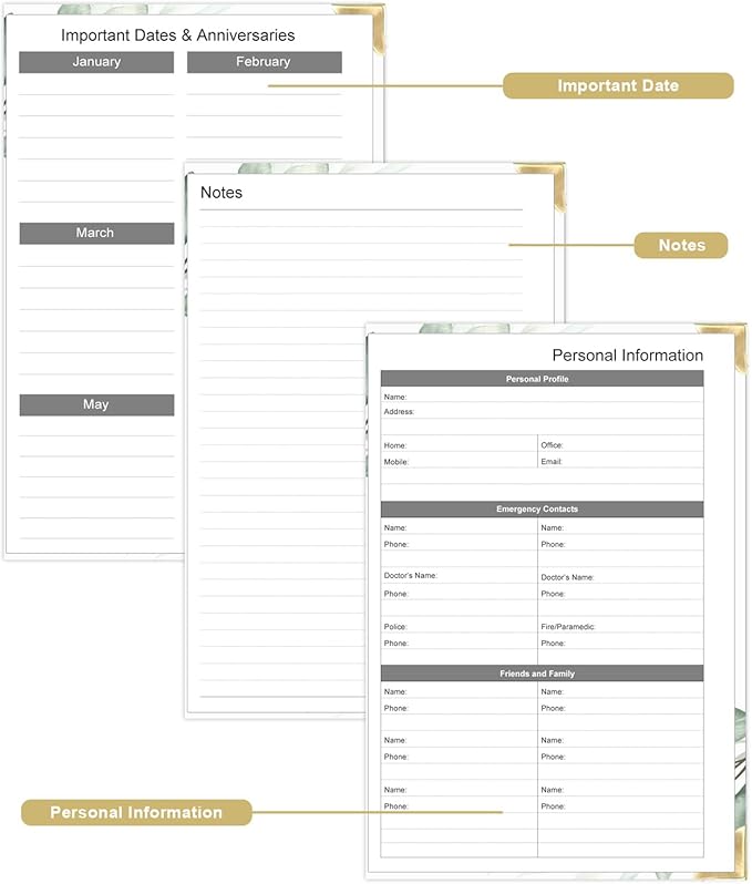Undated Daily Monthly Planner for 2025 2026 - A5 To Do List with Hourly Schedule, Hardcover Spiral Bound Daily Planner to Increase Focus, Stylish School/Office Supplies, 5.8" x 8.5", Green Leaf