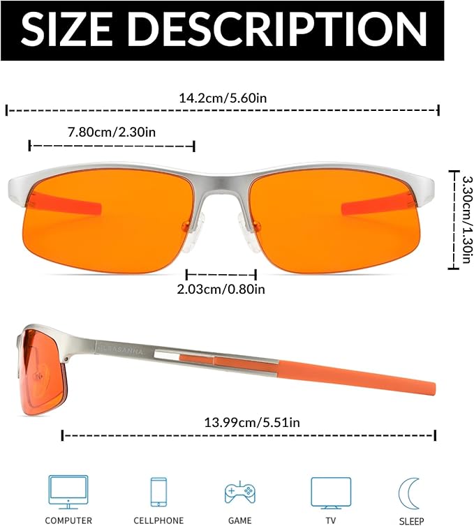 99.9% Blue Light Blocking Glasses for Men Women Anti-Fatigue Computer Gaming Glasses Stop Eyestrain Headaches