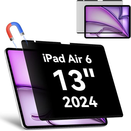 Magnetic Privacy Filter Compatible with iPad Air 6th 13 Inch 2024, Removable Anti Glare Blue Light Privacy Screen Privacy Screen Privacy Screen