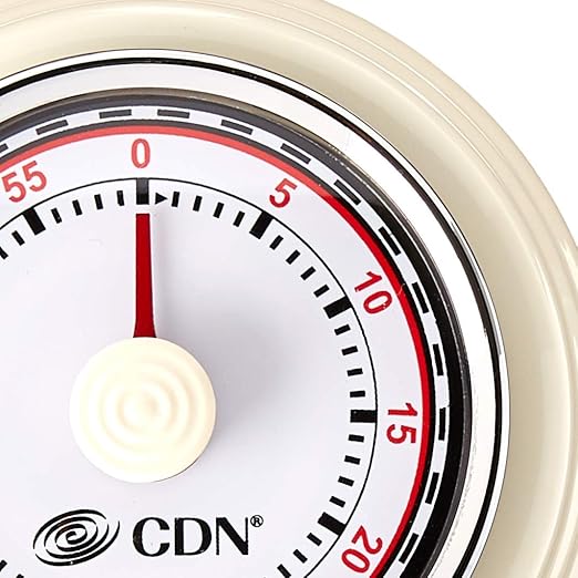 CDN Compact 60 Min Mechanical Timer-White, White