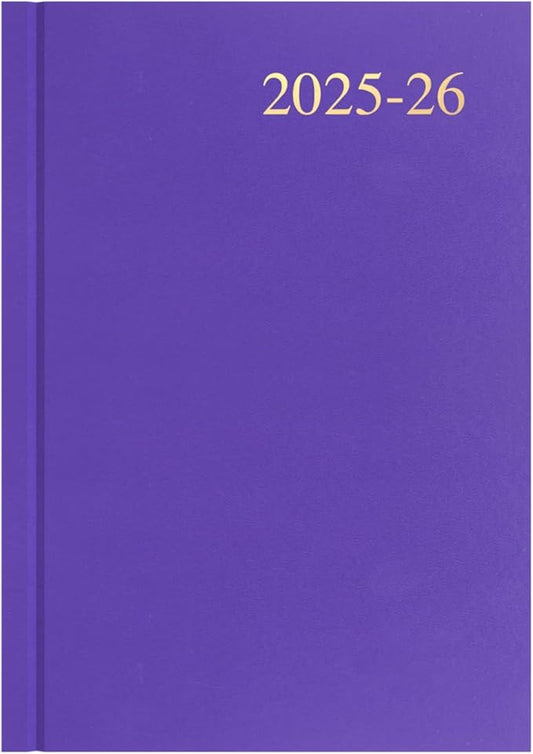 Collins 'Essentials' 12 Month Mid/Academic Year Planner, July 2025-July 2026 - ESSA53M.55-2526 - Week-to-View Diary, A5 Hard Cover, Purple