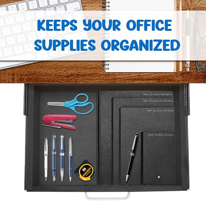 Upgrade Wood Under Desk Mounted Sliding Pull-out Drawer, Ball-Bearing Slides Under Desk Drawer Storage Organizer, Hanging Drawers for Desk, Hidden Desktop Organizer for Office Desks, Tables - Black