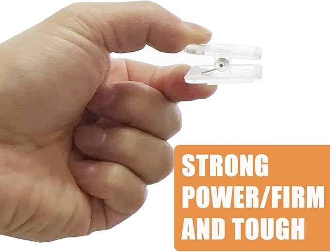 20 Pieces Self Adhesive Clips, Wall Clips,Tapestry Hangers,Photo Clips for Paper Flag Hanger,Sticky Clips for Teachers,Double-Sided Adhesive Spring Clips for Poster Home Office Rope