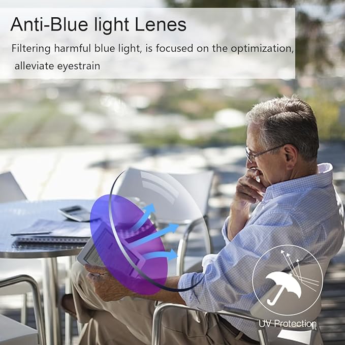 YIMI Photochromic Nearsighted Distance Glasses Spring Hinge UV400 Sunglasses Anti-Blue Light Myopia Glasses for Men Women (Black, -1.75, x)