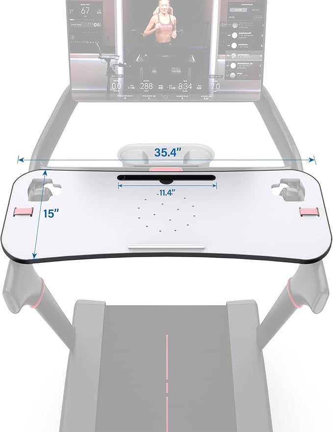 Treadmill Desk Attachment,Peleton Tread Tray Accessories Laptop Stand with Tablet Holder and Edge Protector,Treadmill Workstation for Home/Office