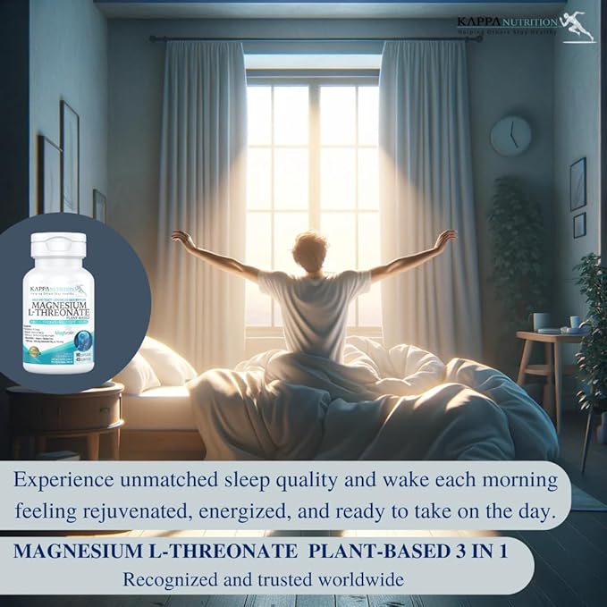 Kappa Nutrition Magbrain™ Magnesium L-Threonate Plant-Based, 420mg Elemental Magnesium (3 Capsules) from 2,253mg, 90 Vegan Capsules, Brain, Sleep & Muscle Support.
