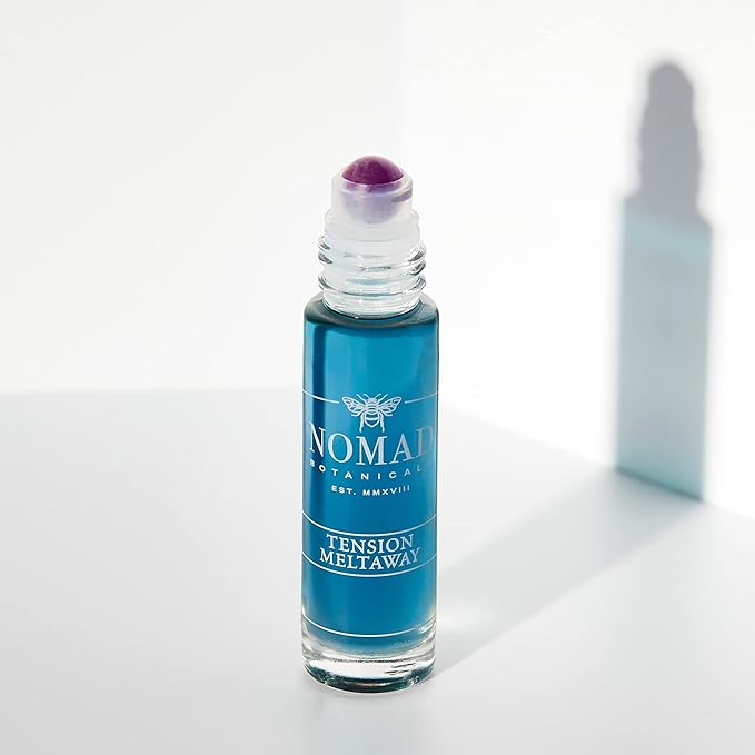 Tension Meltaway Essential Oil Roll-On – Amethyst Roller Ball – Headache, Stress & Hot Flash Support – Premium Aromatherapy Blend – Peppermint, Lavender, Orange & Blue Tansy – 10 mL