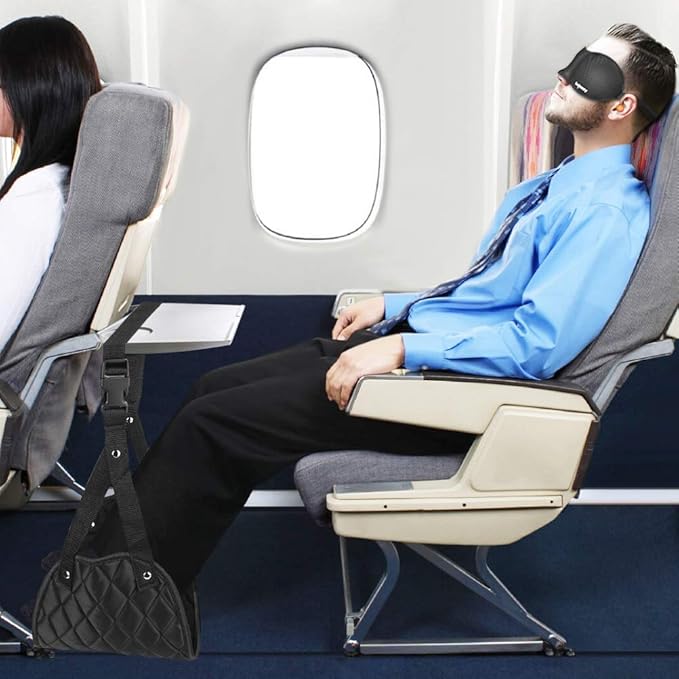 Airplane Foot Rest (Travel Comfortably), Perfect Airplane Travel Essentials, Portable Foot Hammock Airplane Plane Travel Accessorie, Long Flight Essentials, Relax your feet & Leg Airplane Foot Hammock
