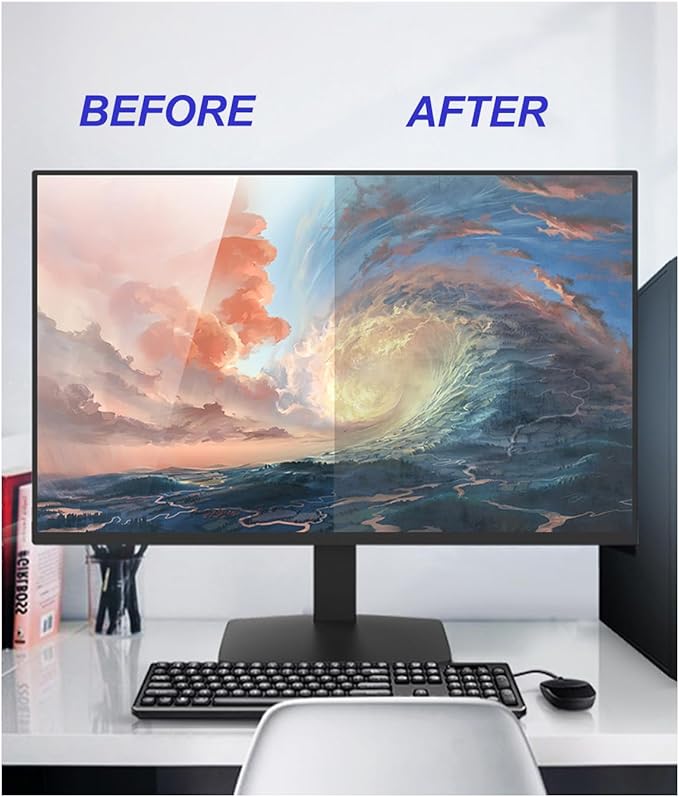 27.5" Computer Privacy Screen for Monitor,Anti Glare Film Protector Film for Data Confidentiality Suit for Desktop Computer Screen Anti Fingerprint.Two Installation Method. Size Is(610*340 mm