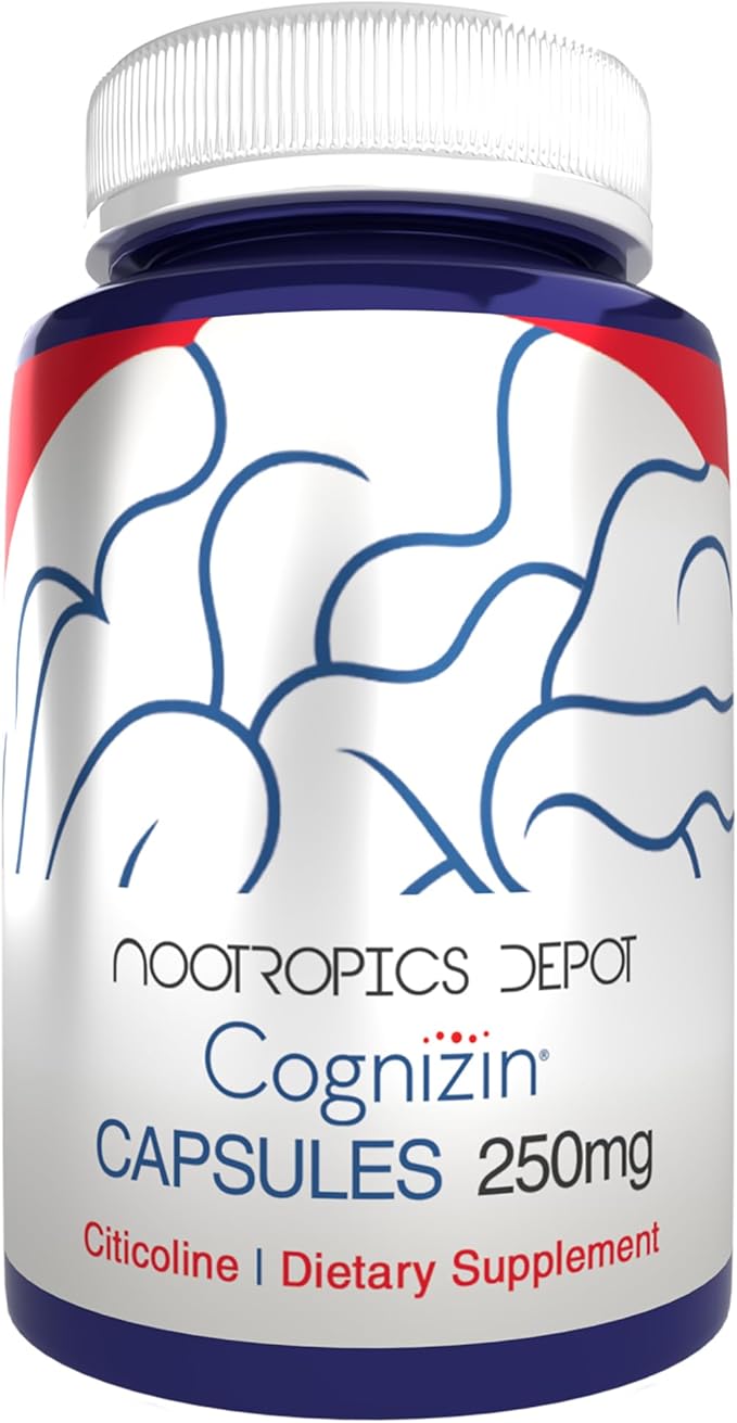 Nootropics Depot Cognizin Citicoline Capsules | 60 Count | Choline Supplement | Brain Health Supplement | Regulates Memory and Cognitive Function | Supports Attention, Focus and Recall