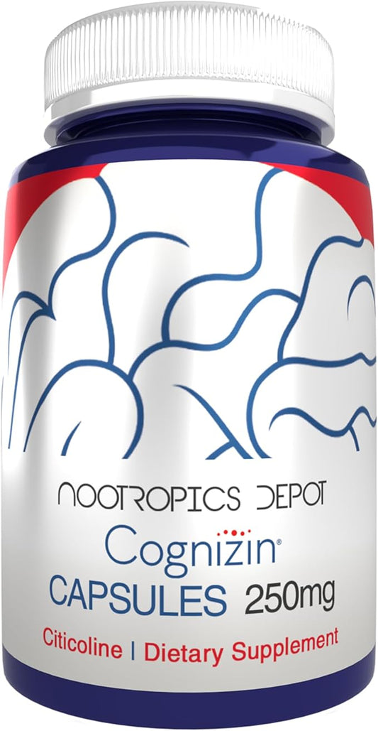 Nootropics Depot Cognizin Citicoline Capsules | 180 Count | Choline Supplement | Brain Health Supplement | Regulates Memory and Cognitive Function | Supports Attention, Focus and Recall