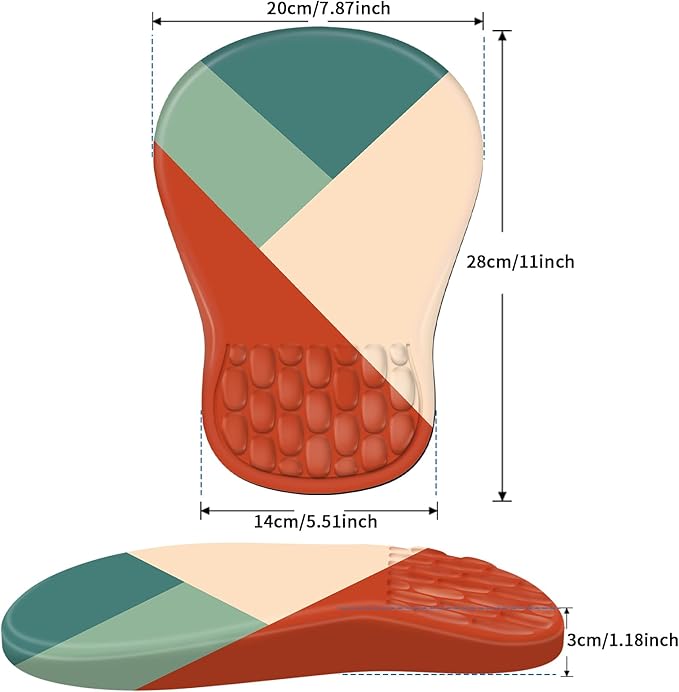 Ergonomic Mouse Pad with Wrist Rest Support, Mousepad with Comfortable Memory Foam Wrist Rest and Non-Slip PU Base for Pain Relief, Computer, Laptop, Office, Home (Blocks)