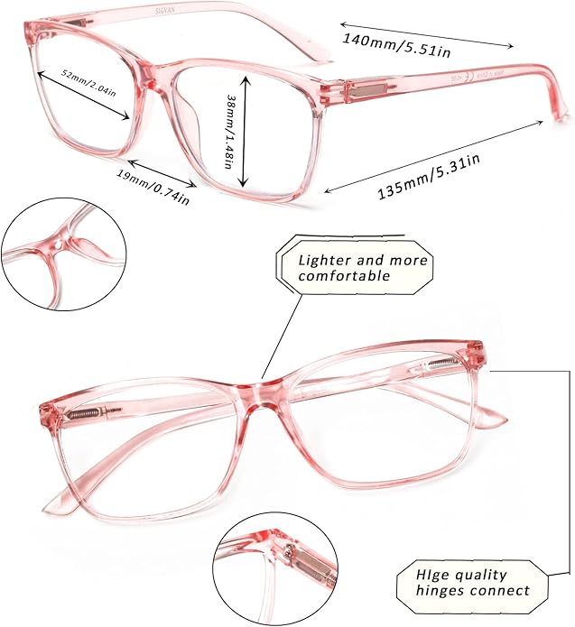 SIGVAN Ladies Reading Glasses Blue Light Blocking Spring Hinge Fashion Pattern Print Eyeglasses for Women