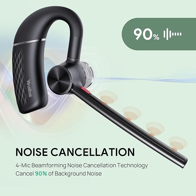 Yealink Bluetooth Headset Workstation, Office Wireless Headset with Mic, Speakerphone, Wireless Charging Pad, Charging Case, USB-C/A Dongle,Connect to Desk Phone, PC, Work with Teams Zoom