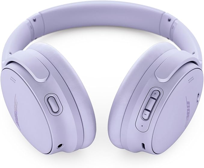 Bose QuietComfort Bluetooth Headphones, Wireless Headphones with Active Over Ear Noise Cancelling and Mic, Deep Bass, Up to 24 Hours of Playtime, Chilled Lilac - Limited Edition Color