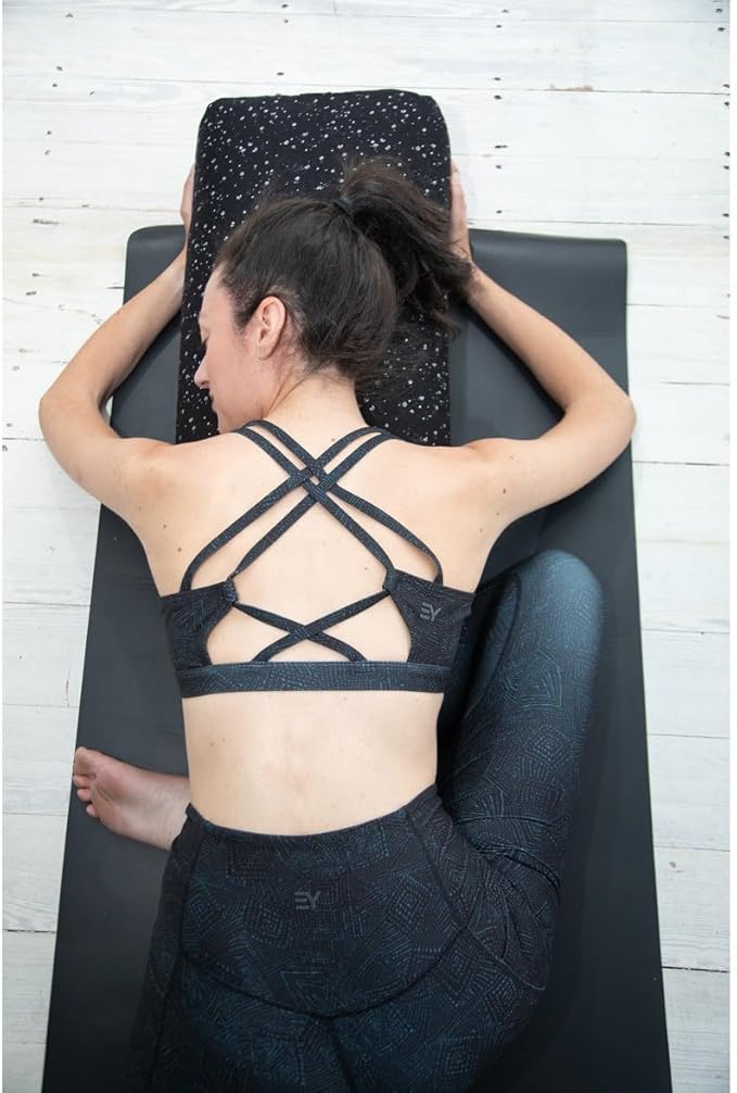 Everyday Yoga Premium Bolster, Meditation Pillow, Super Soft & Lightweight with Carry Handle - Firm Support for Restorative Yoga, Multi-color