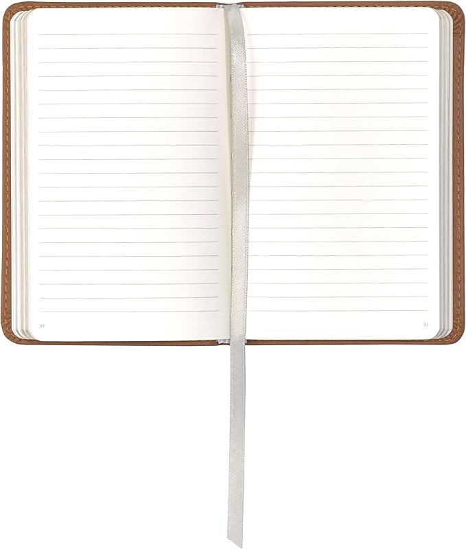 Classic Leather Notebook Writing Journal, Softcover, Narrow Ruled, Table of Contents and Numbered Pages