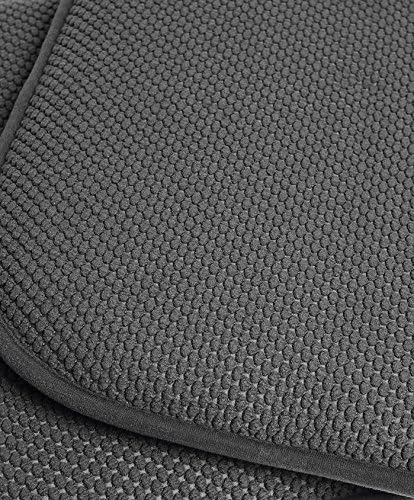 Sweet Home Collection 4 Pack Memory Foam Honeycomb Nonslip Back 16" x16" Chair/Seat Cushion Pad,Charcoal Gray