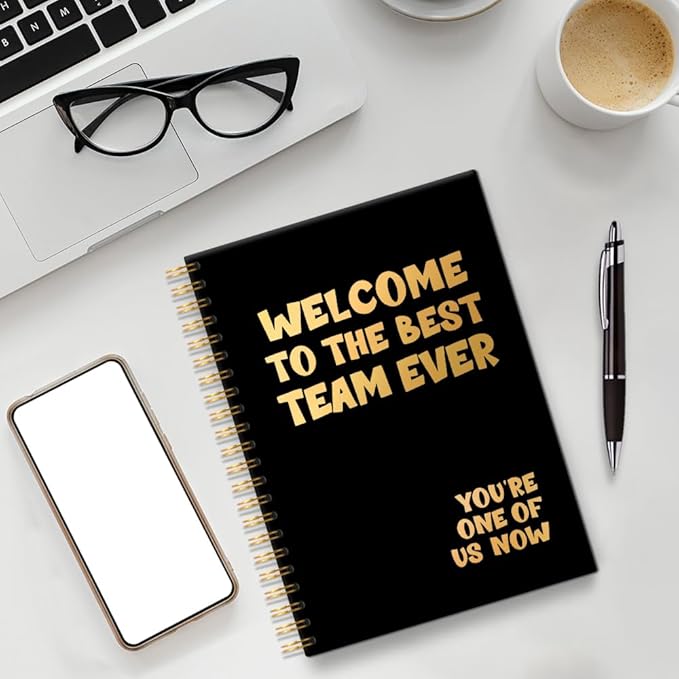 Welcome to The Best Team Ever 160 Blank Pages Spiral Notebook, New Employees Thank You Gifts, Dream Team Gifts for Colleagues, Teamwork Gifts for Staff, New Job Gifts for Coworker A