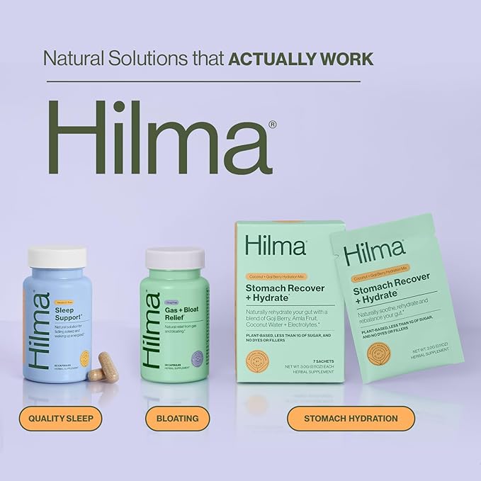 Hilma Sleep Aid Formulated with Magnesium & L-Theanine, Natural Sleep Aids for Adults to Help You Fall Asleep and Stay Asleep Melatonin-Free, Non-Drowsy Next Day Formula, 2 Pack w/ 100 Vegan Capsules