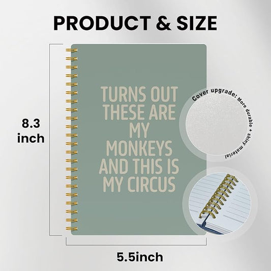 Funny Notebooks for Work,Sage Green Aesthetic Journal, Funny Boss Day Gifts, Boss Gifts for Men Women, Funny Gifts for Boss, Boss Office Decor, Spiral Notebook 5.5x8.3 Inch