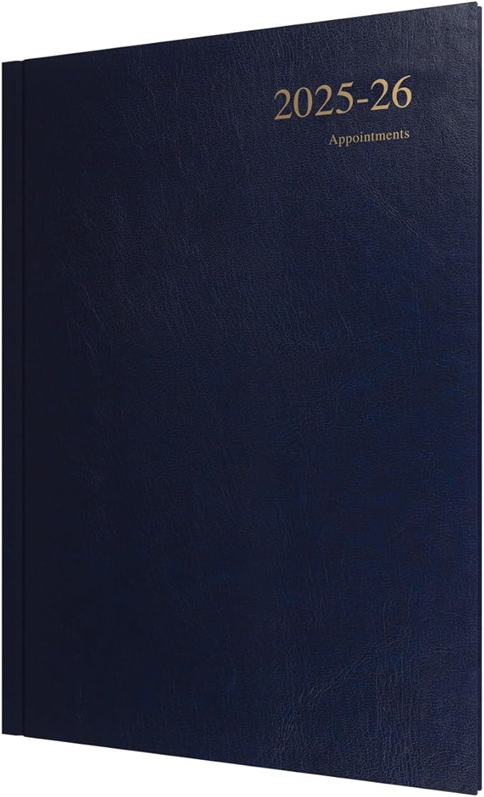 Collins 'Essentials' 12 Month Mid/Academic Year Planner, July 2025-July 2026 - ESSA43M.65-2526 - Week-to-View Appointments Diary, A4 Hard Cover, Dark Blue