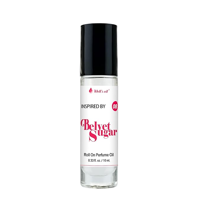 Well's Oil Roll-On Perfume Oil (Belvet Sugar) | Floral & Fruity Notes | Long-Lasting | Paraben-Free | 0.33 Fl Oz / 10 ml