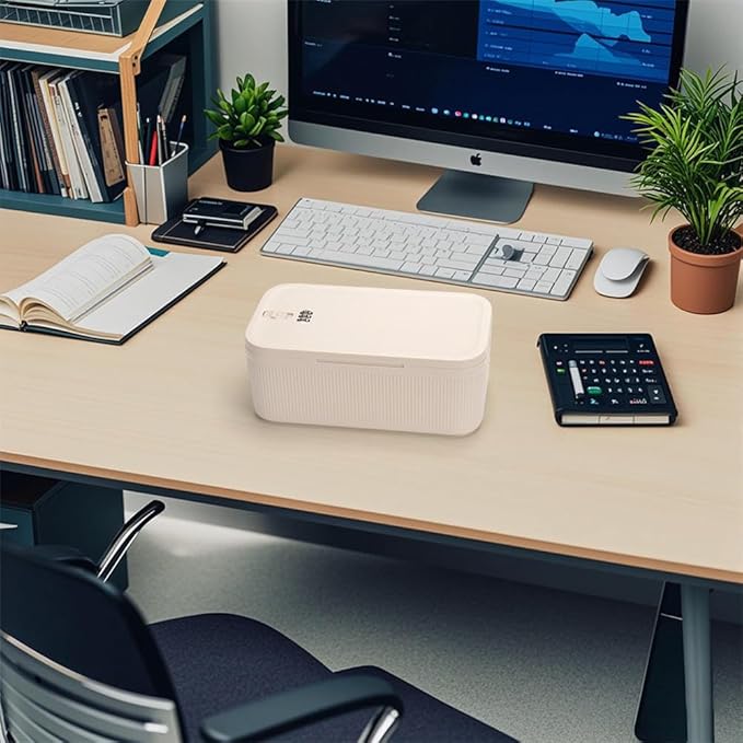 Lockable Storage Box,Medicine Lock Box Travel Case,Refrigerator Bin Container for Food,Medicines,Snacks,Locking Mobile Cell Phone Device Jail,Small Lockbox for Office,Home,School,Father Gift (Cream)