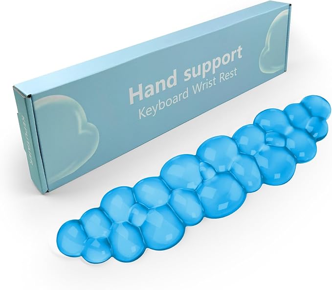 Gel Cloud Keyboard Wrist Rest, Cute Wrist Support and Arm Support Keyboard Rest for Keyboard Typing Pain Relief，Suitable for Office/Computer/Laptop/Gaming（Keyboard Wrist Rest Blue）
