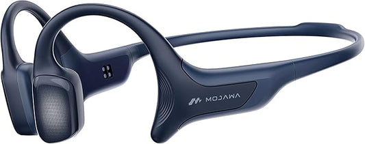 HaptiFit Terra Advanced Smart Sports Wearable, Open Ear Bluetooth Bone Conduction Headphones with Mic and 32GB MP3, Waterproof Wireless Earphones for Workouts, Swimming and Running, Deep Blue