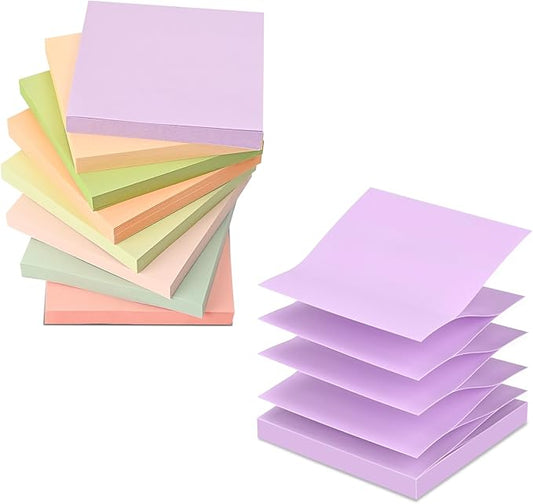 BAYTORY 640 Sheets Pop Paper Up Sticky Notes, 3 x 3 Inches, Morandi Colored Self-Sticky Note Pads, Memo Pads for School Office Home Desk Accessories (Morandi Series)