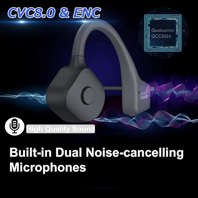 Bone Conduction Headphones Bluetooth Open Ear earphones IP67 Waterproof Wireless Headset Built in Mic Noise Canceling Sports Headphones Bluetooth for Running Driving Cycling Hiking Gym Workouts